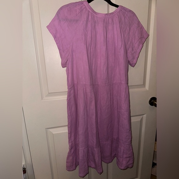Pact Light Pink purple organic cotton tiered maxi dress summer spring L - Picture 11 of 11